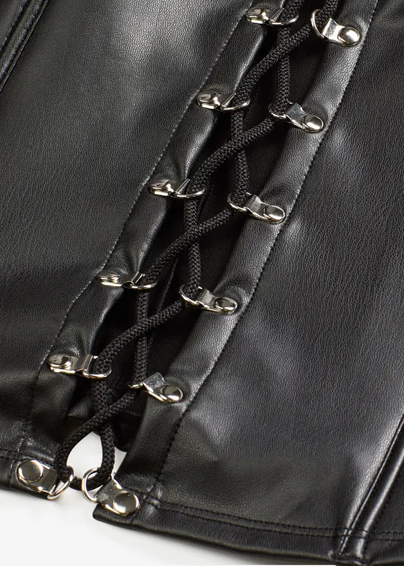 Guêpière wetlook à laçage, bonprix