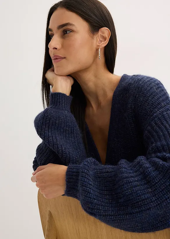 Gilet court et oversize en maille brillante, bonprix