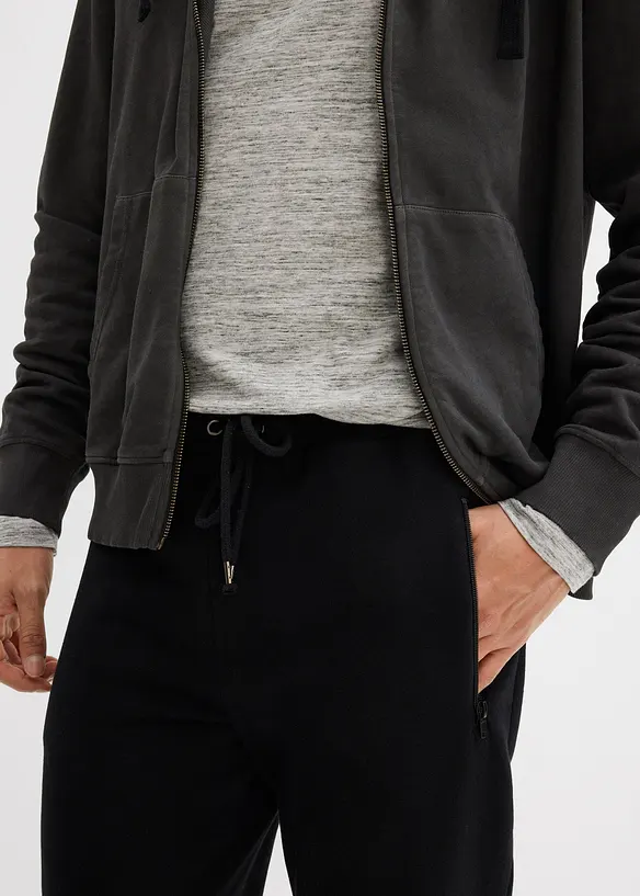Pantalon de jogging en coton avec poches zippées pratiques, bonprix