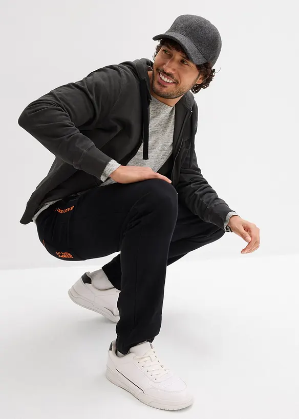 Pantalon de jogging en coton avec poches zippées pratiques, bonprix