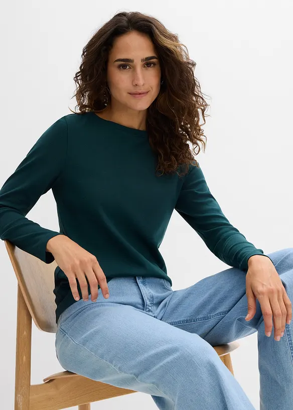 Langarmshirt aus reiner Bio-Baumwolle, bonprix