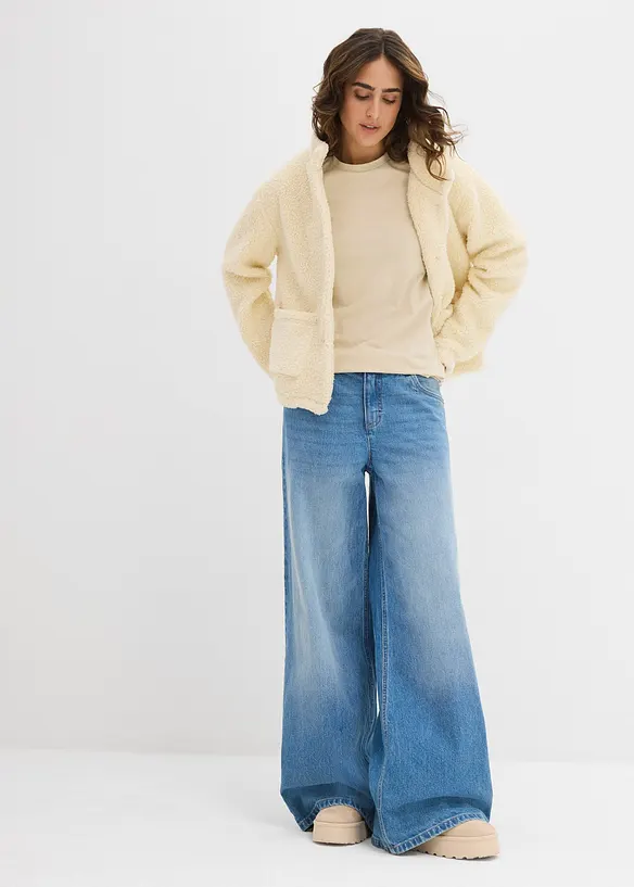 Lot de 2 T-shirts manches longues en coton extensible, bonprix