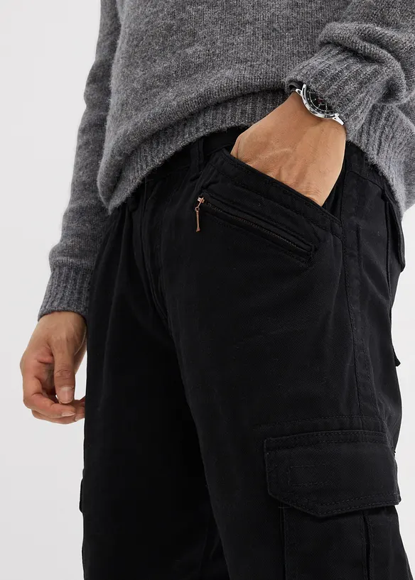 Relaxed Fit Cargohose aus robuster reiner Baumwolle, Straight, bonprix