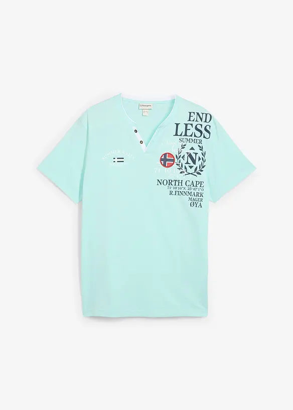 Henleyshirt, Kurzarm aus reiner Bio-Baumwolle, bonprix