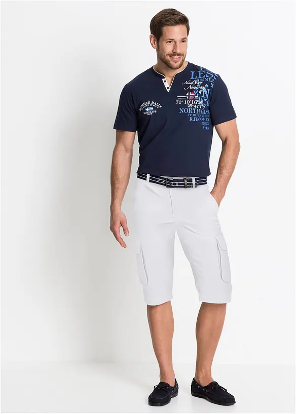 Henleyshirt, Kurzarm aus reiner Bio-Baumwolle, bonprix