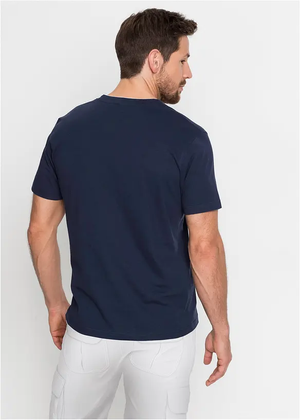 Henleyshirt, Kurzarm aus reiner Bio-Baumwolle, bonprix