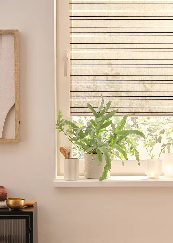 Sichtschutzrollo mit Leinenanteil, bonprix