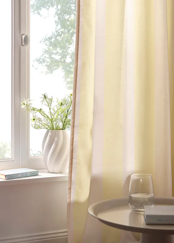 Vorhang mit Streifen und recyceltem Polyester, auch in extra lang (1er Pack), bonprix