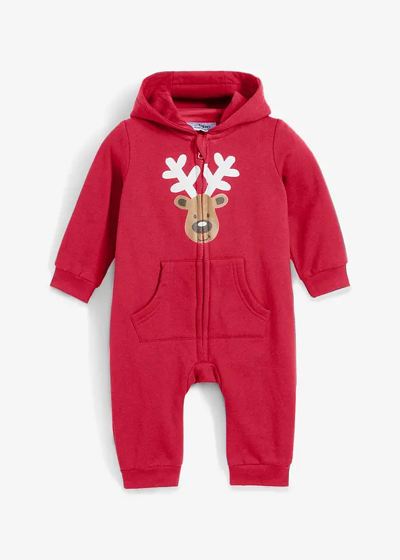 Baby Sweat Overall mit Weihnachtsmotiv aus Bio Baumwolle, bonprix