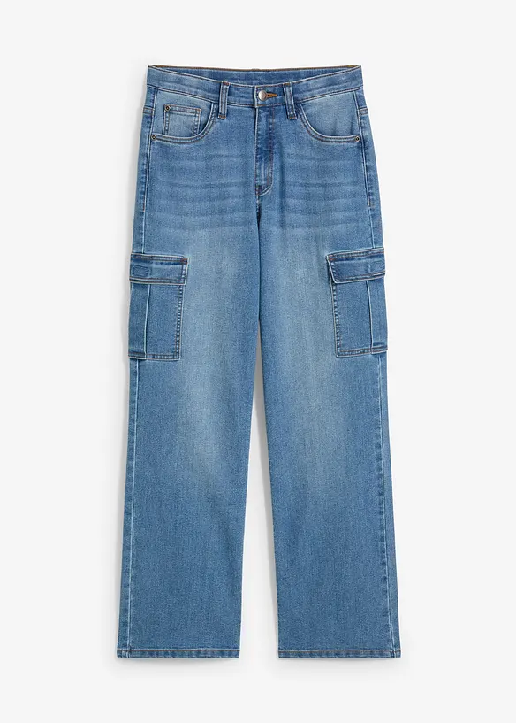 Loose-Fit-Stretch-Jeans mitverstellbarem Bund, Straight, bonprix