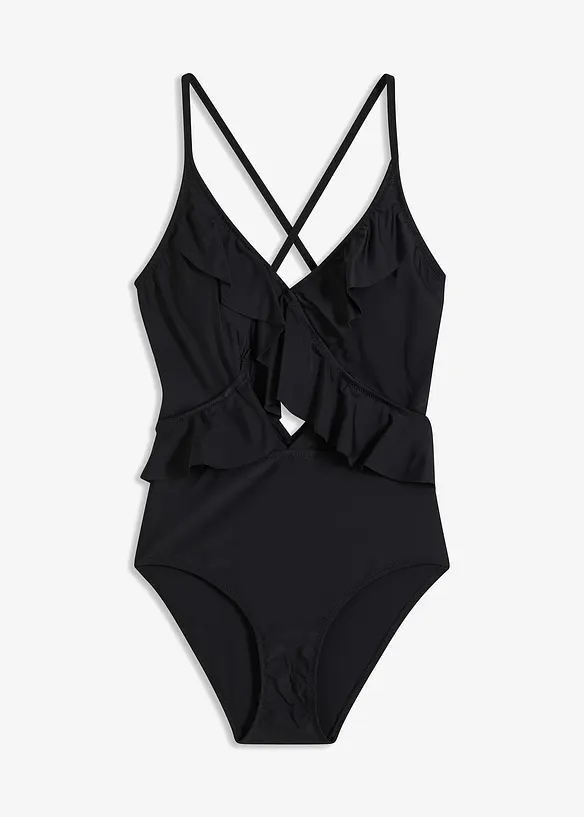 Badeanzug mit Cut-Out und Volants, bonprix