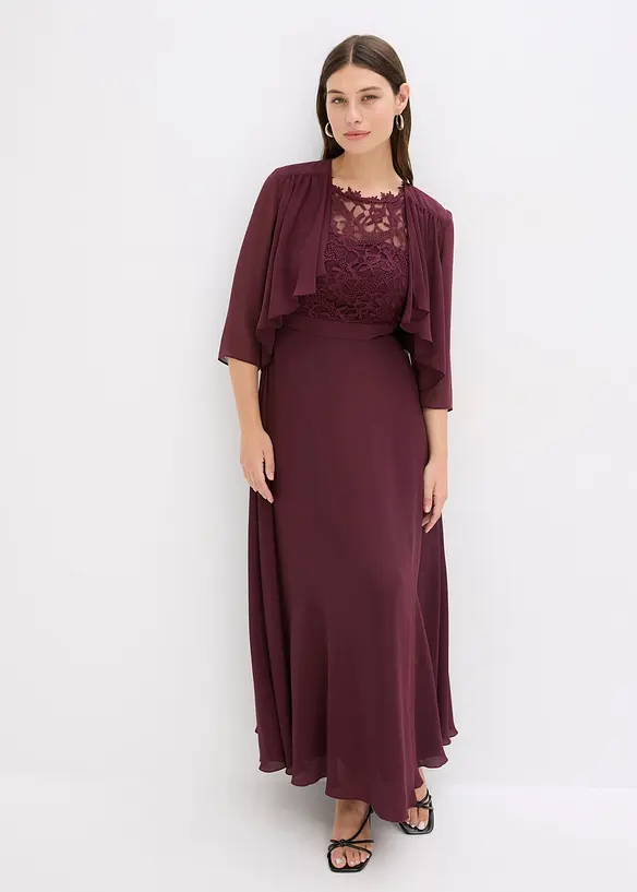 Robe longue avec dentelle, bonprix