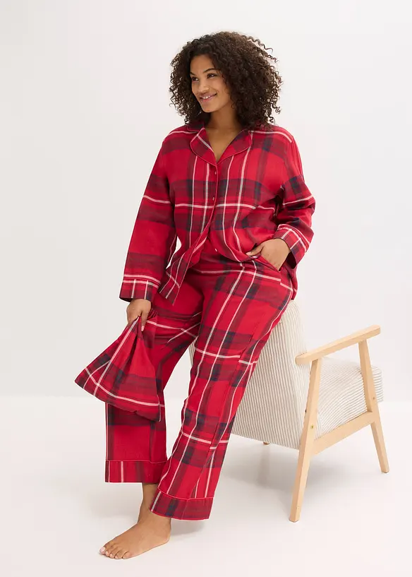 Pyjama en douce flanelle de coton avec pochette cadeau, bonprix