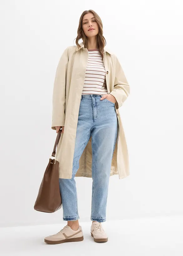 Mom Jeans High Waist, Low Stretch cropped, bonprix