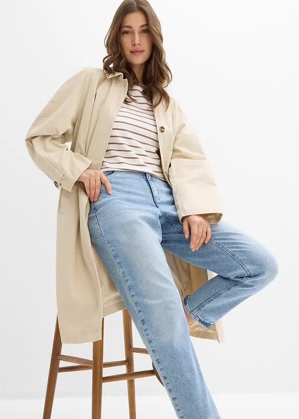 Mom Jeans High Waist, Low Stretch cropped, bonprix