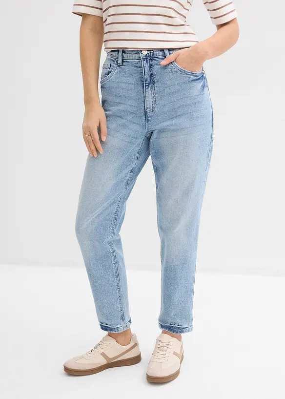 Mom Jeans High Waist, Low Stretch cropped, bonprix