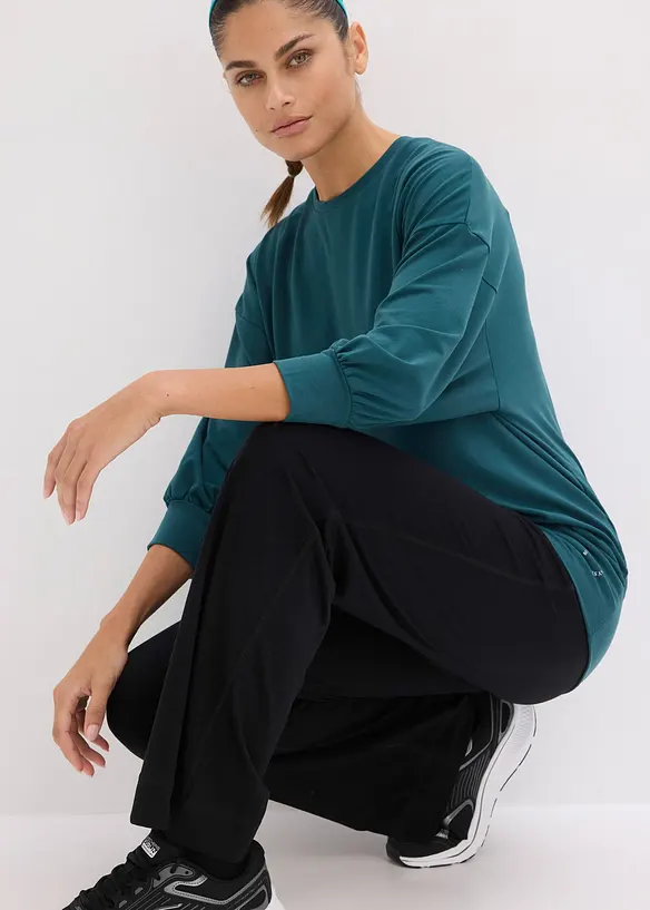 Oversized Sport-Shirt mit &frac34; Arm, schnelltrocknend, bonprix