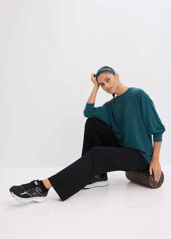 Oversized Sport-Shirt mit &frac34; Arm, schnelltrocknend, bonprix