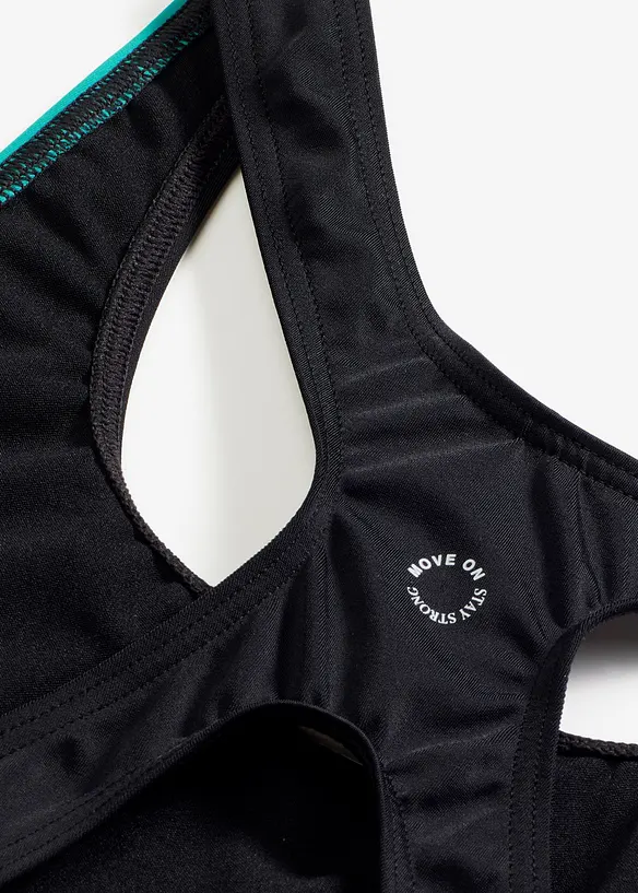 Schnelltrocknender Sport-Badeanzug mit Bein, bonprix