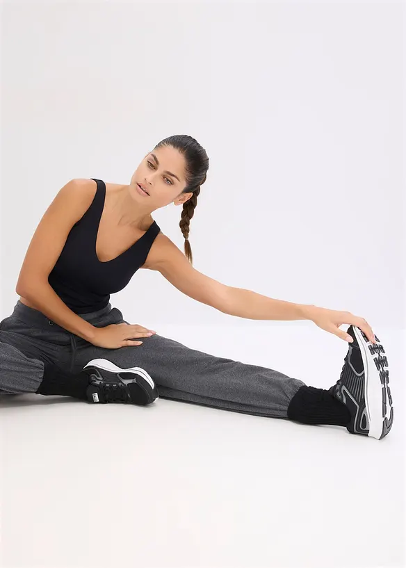 Sport-BH Top mit mittlerem Halt und baumwollartigem Griff, bonprix