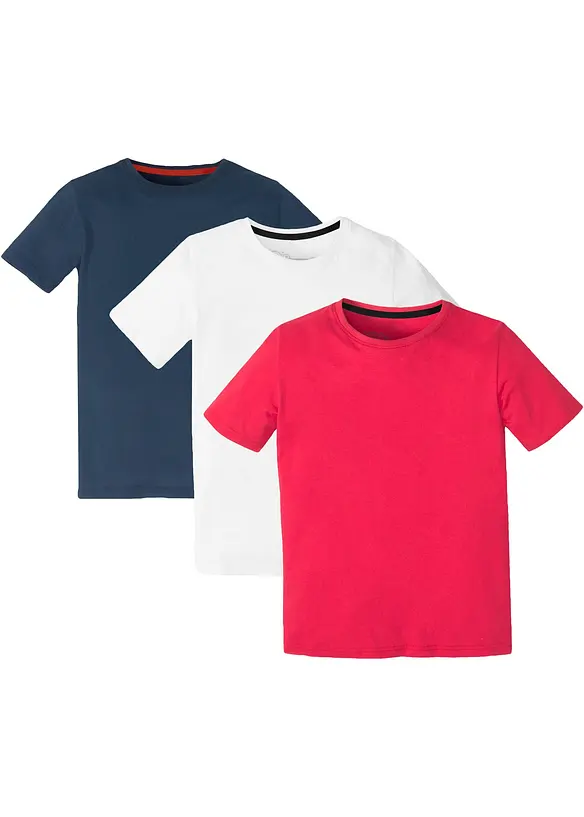 Lot de 3 T-shirts coton, bonprix