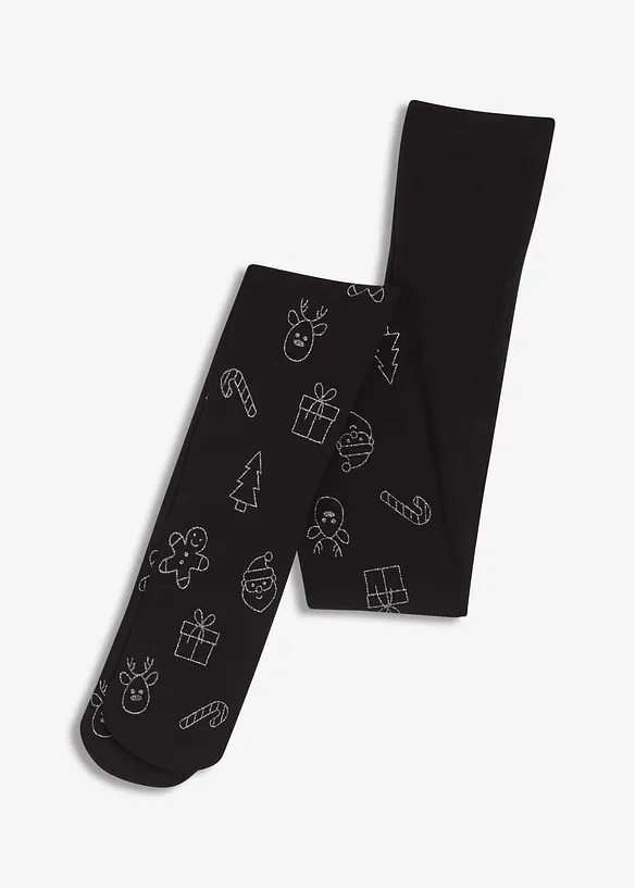 Collant &agrave; imprim&eacute; de No&euml;l brillant, bonprix