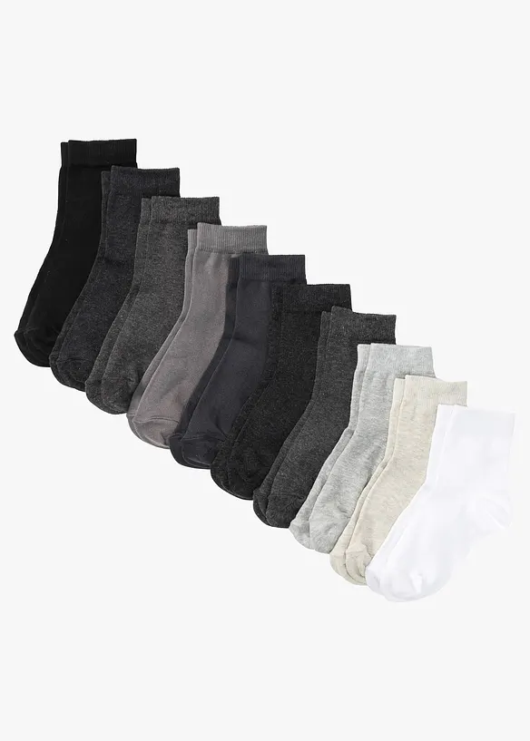 Lot de 10 paires de chaussettes courtes coton, bonprix