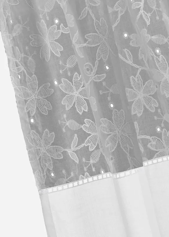 Bio Baumwoll Vorhang mit Stickerei (1er Pack), bonprix