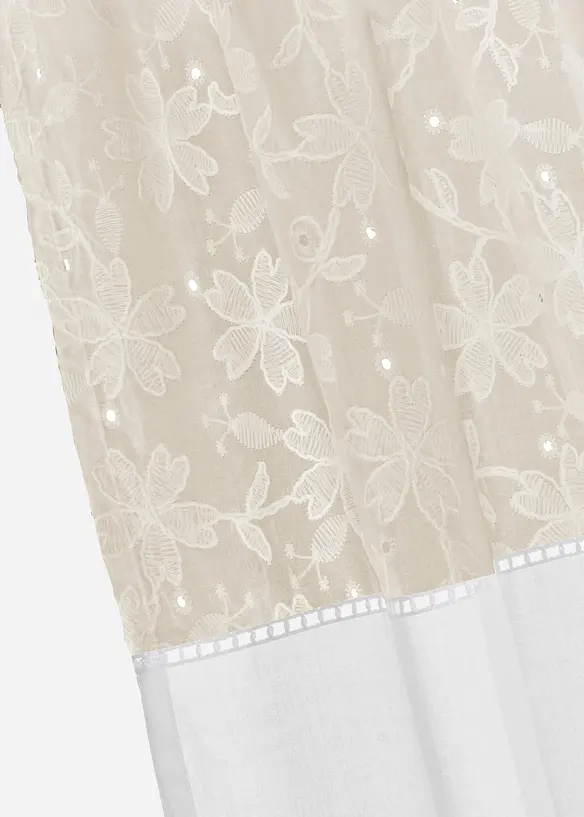 Bio Baumwoll Vorhang mit Stickerei (1er Pack), bonprix