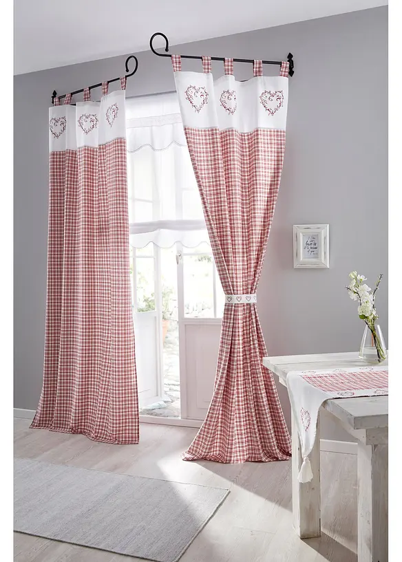 Bio Baumwoll Vorhang mit Raffhalter (1er Pack), bonprix