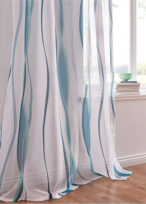 Voilage imprim&eacute; vagues (1 pce), bonprix