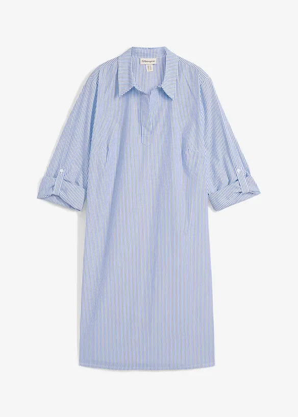 Hemdblusenkleid aus reiner Baumwolle, bonprix