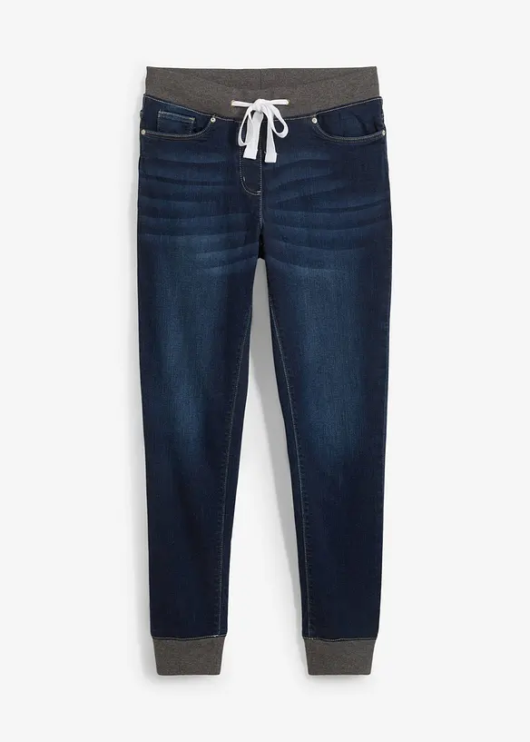 Jean Boyfriend, taille mi-haute &eacute;lastiqu&eacute;e, bonprix