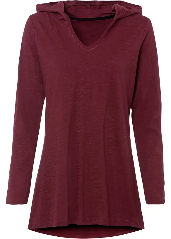 Long T-shirt manches longues &agrave; capuche, bonprix