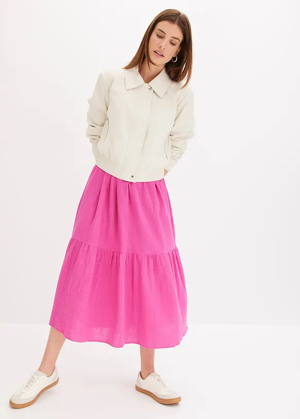 Maxikleid aus weichem Musselin, bonprix