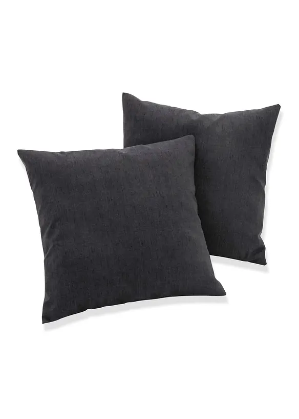 Lot de 2 housses de coussin aspect lin, bonprix