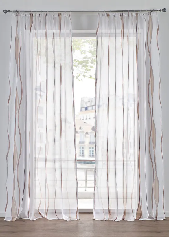 Transparente Gardine aus feinem Voile (1er Pack), bonprix