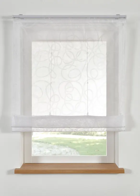 Transparentes Raffrollo mit Druck mit recyceltem Polyester, bonprix