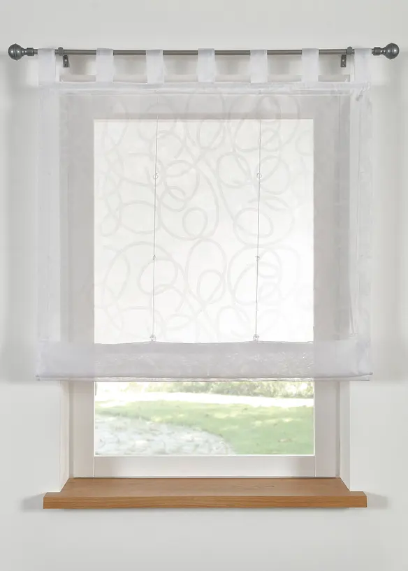 Transparentes Raffrollo mit Druck mit recyceltem Polyester, bonprix