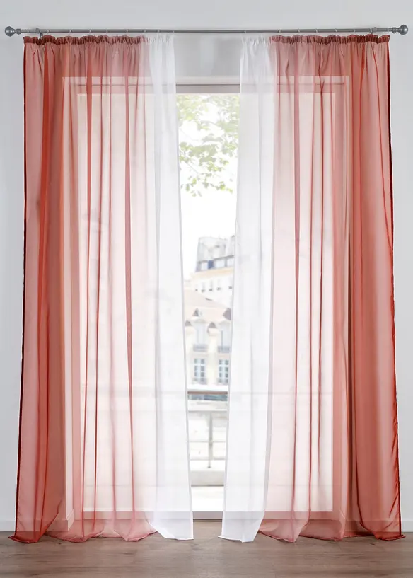 Gardinen aus leichtem Voile, auch in extra lang (2er Pack), bonprix