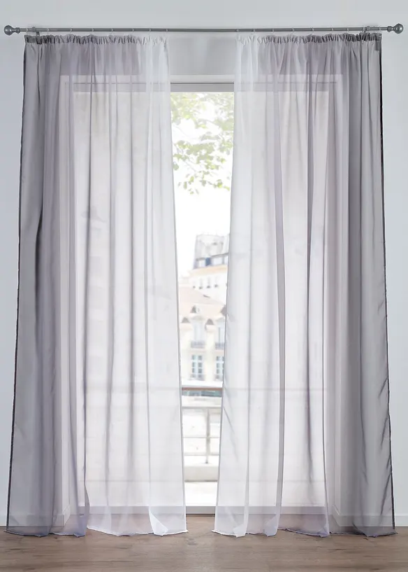 Lot de 2 voilages en tissu l&eacute;ger, aussi en XXL, bonprix