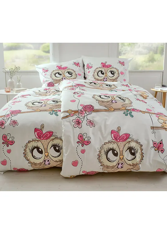 Parure de lit en coton m&eacute;lang&eacute;, bonprix