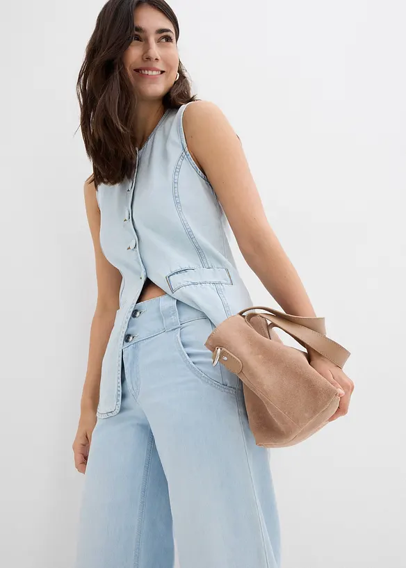 Jean large taille haute, toile ultra-douce, bonprix