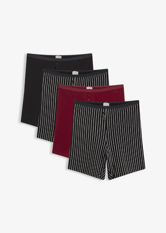 Lot de 4 boxers taille haute pour fille à jambes longues, bonprix