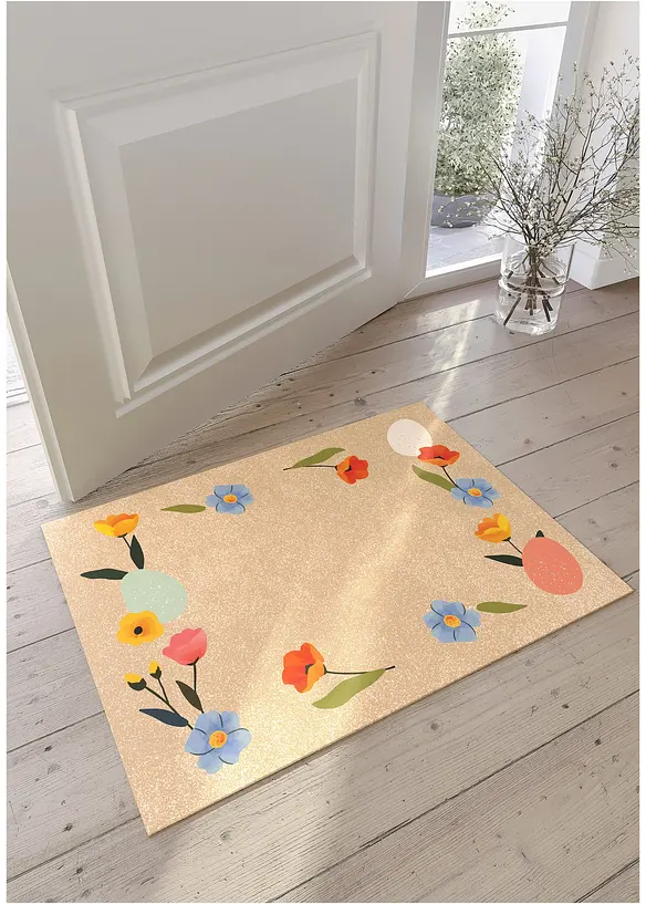 Paillasson lavable &agrave; motif printanier, bonprix