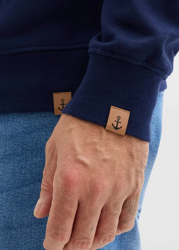 Sweat-shirt &agrave; col ch&acirc;le, bonprix