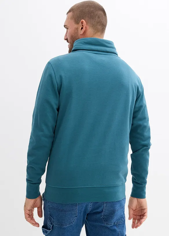Sweatshirt mit Schalkragen aus reiner Bio-Baumwolle, bonprix