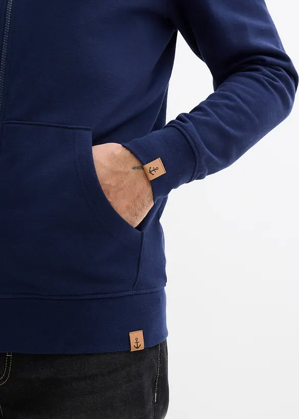 Kapuzen-Sweatjacke aus reiner Bio-Baumwolle, bonprix