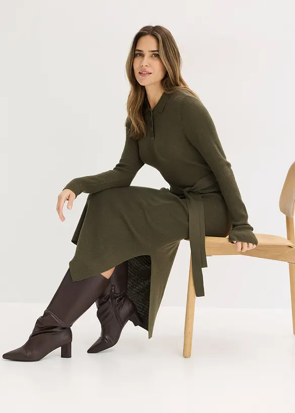 Ripp-Strickkleid aus Viskose-Mix, bonprix