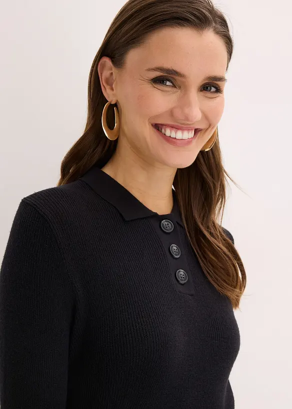 Ripp-Strickkleid aus Viskose-Mix, bonprix